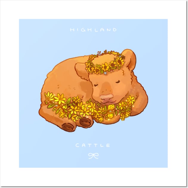 Sleepy Highland Cattle Wall Art by You Miichi